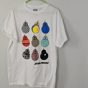 Star Wars bb8 multi color graphic design t shirt top